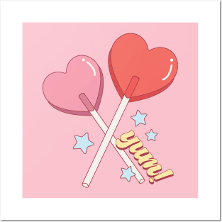 Yum! Valentine Lollipops Posters and Art